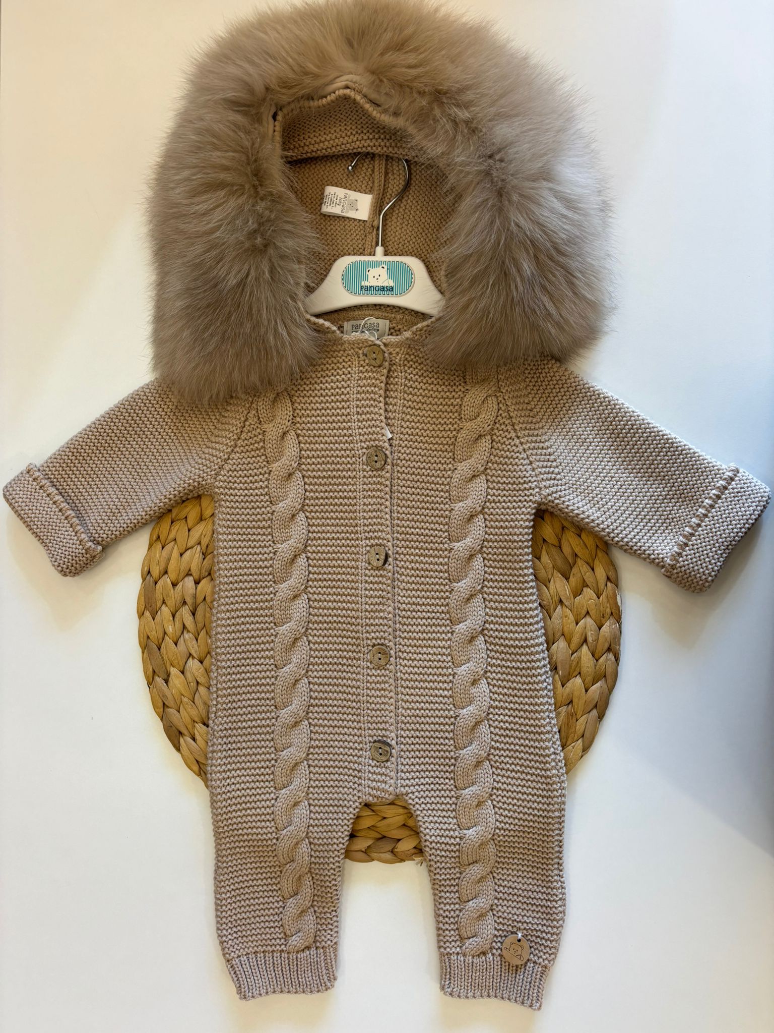 Tutone con collo di pelliccia in volpe Pangasasa