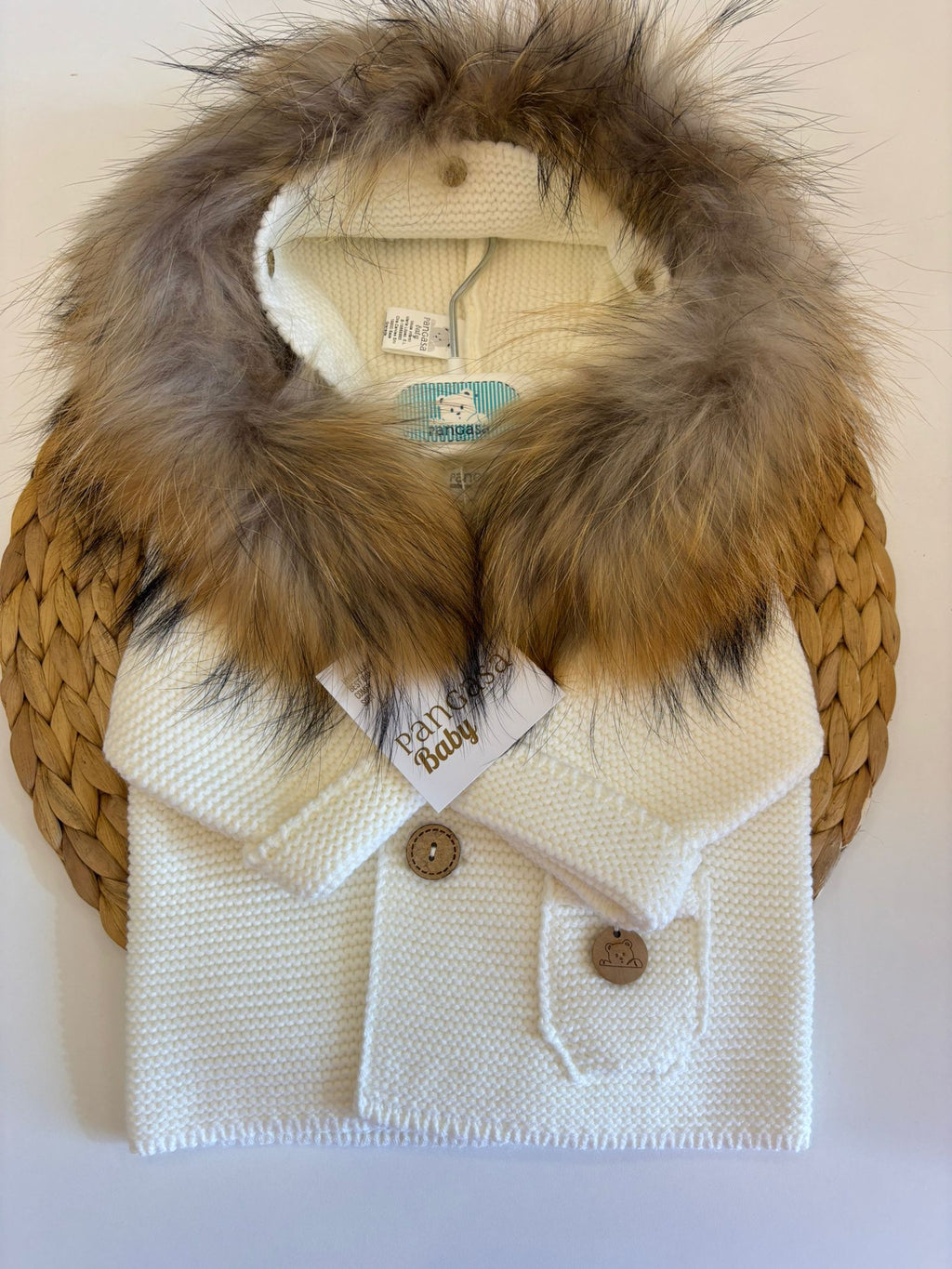 Cappottino con collo di pelliccia in volpe Pangasa