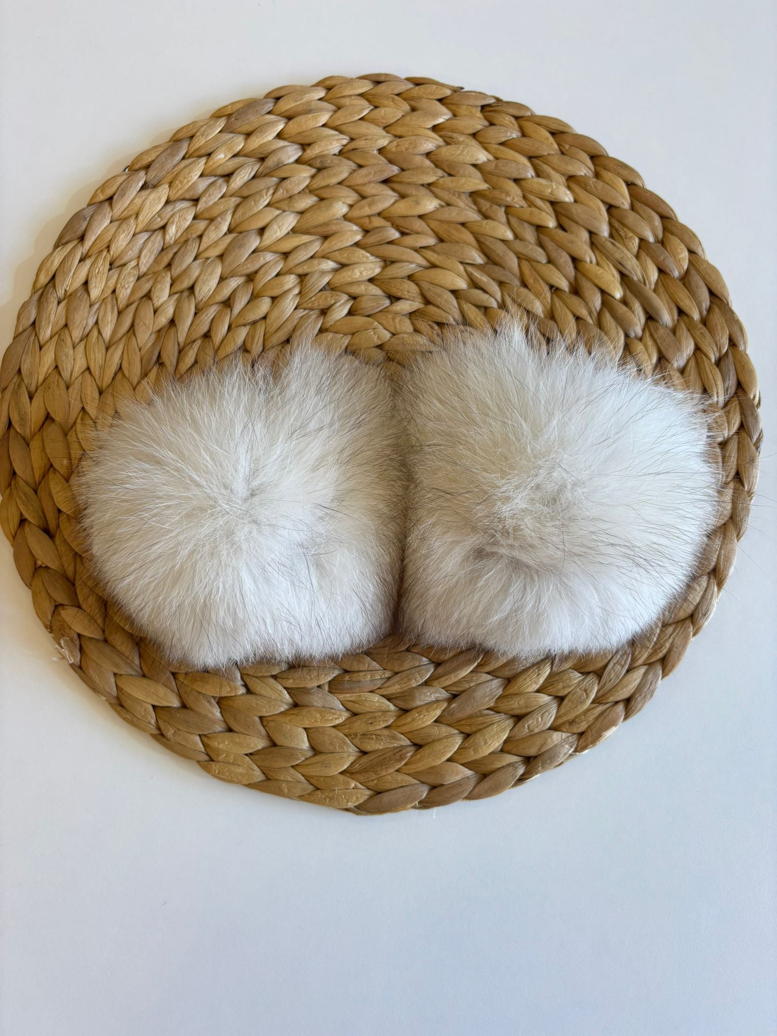 Ciabattina con pelliccia in volpe con pelo long nap